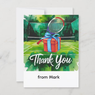 Tennis-Wasserfarben-Stil Postkarte