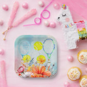 Tennis Watercolor für Player Paper-Teller Pappteller (Party)