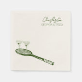 Tennis Wedding Cocktail Serviette (Vorderseite)