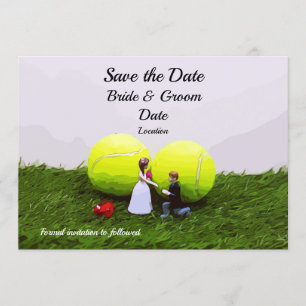 Tennis Wedding Einladungskarte mit Brautpaar Einladung