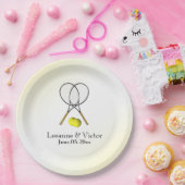 Tennis Wedding Personalisiert Pappteller (Party)