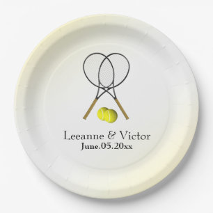 Tennis Wedding Personalisiert Pappteller