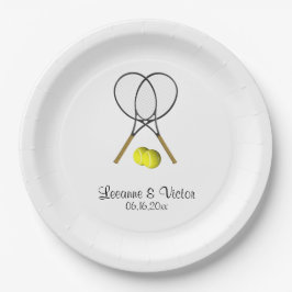 Tennis Wedding Personalisiert Pappteller