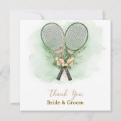 Tennis Wedding Thank You Card Dankeskarte (Vorderseite)