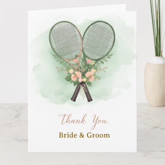 Tennis Wedding Thank You Card  Dankeskarte (Vorderseite)