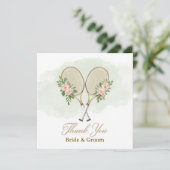 Tennis Wedding Thank You Card Dankeskarte (Stehend Vorderseite)