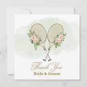 Tennis Wedding Thank You Card Dankeskarte (Vorderseite)