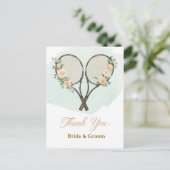 Tennis Wedding Thank You Card Postkarte (Stehend Vorderseite)