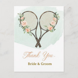 Tennis Wedding Thank You Card Postkarte