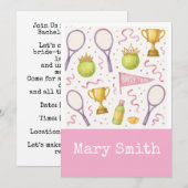 Tennis Wedding Thema für Bachelorette Bridal Bride Einladung (Vorne/Hinten)