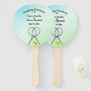 Tennis Wedding Thema Green Hand Fan Fächer