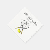 Tennis Wedding Thema Personalisiert Serviette (Ecke)