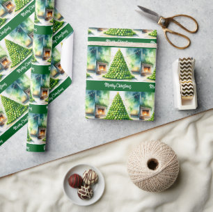 Tennis-Weihnachten Festlicher Ball Weihnachtsthem Geschenkpapier