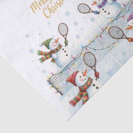 Tennis Weihnachten Festlicher Schneemann Seidenpapier (Detail)