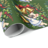 Tennis Weihnachten im grünen Hintergrund Geschenkpapier (Rolleneckpunkt)