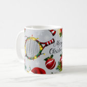 Tennis-Weihnachten Kaffeetasse (Vorderseite Links)
