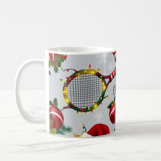 Tennis-Weihnachten Kaffeetasse (Links)