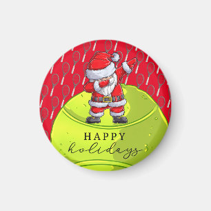 Tennis Weihnachten mit Ball und Racket Weihnachtsm Magnet