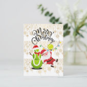 Tennis Weihnachten mit dem Weihnachtsmann (Stehend Vorderseite)