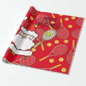 Tennis Weihnachten mit dem Weihnachtsmann Geschenkpapier (Ungerollt)