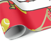 Tennis Weihnachten mit dem Weihnachtsmann Geschenkpapier (Rolleneckpunkt)