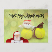 Tennis Weihnachten mit dem Weihnachtsmann Postkarte (Vorderseite)