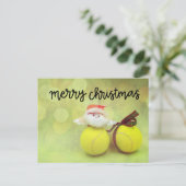 Tennis Weihnachten mit dem Weihnachtsmann Postkarte (Stehend Vorderseite)