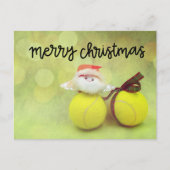 Tennis Weihnachten mit dem Weihnachtsmann Postkarte (Vorderseite)
