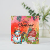 Tennis Weihnachten mit dem Weihnachtsmann Snowman (Stehend Vorderseite)