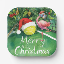 Tennis-Weihnachten mit Flamingo-Motiv