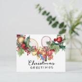 Tennis Weihnachten mit Racket Aquarell (Stehend Vorderseite)