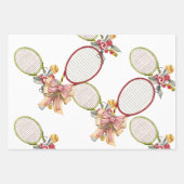 Tennis Weihnachten mit Racket Aquarell Geschenkpapier Set (Vorderseite 3)