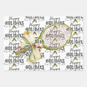 Tennis Weihnachten mit Racket Aquarell Geschenkpapier Set (Vorderseite)