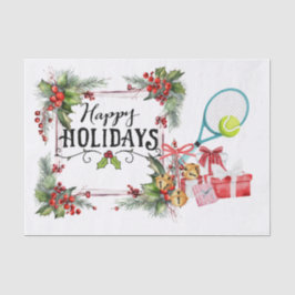 Tennis Weihnachten mit Racket Aquarell Seidenpapier