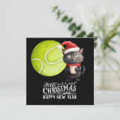 Tennis Weihnachten mit Santa Cat (Stehend Vorderseite)