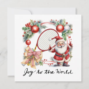 Tennis Weihnachten mit Schläger und Weihnachtskran