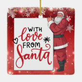 Tennis Weihnachten mit Teddybär & Geschenkschmuck Keramikornament (Rückseite)