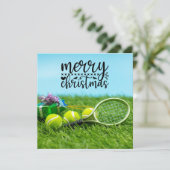 Tennis Weihnachten mit Tennisball-Geschenkschmuck  (Stehend Vorderseite)
