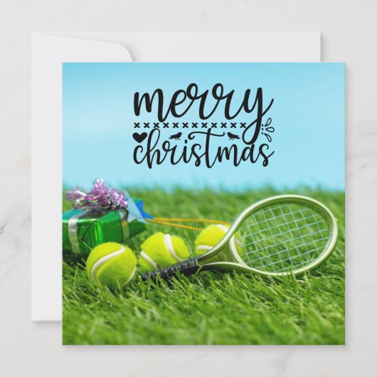 Tennis Weihnachten mit Tennisball-Geschenkschmuck  (Vorderseite)
