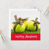 Tennis Weihnachten mit Tennisball Karte (Vorderseite/Rückseite Beispiel)