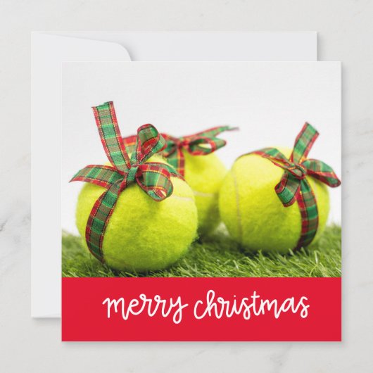 Tennis Weihnachten mit Tennisball Karte (Vorderseite)