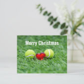 Tennis Weihnachten mit Tennisball mit Liebe Postkarte (Stehend Vorderseite)