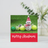 Tennis Weihnachten mit Tennisball mit Snowman (Stehend Vorderseite)