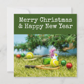 Tennis Weihnachten mit Tennisball und Ornamenten (Vorderseite)