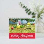 Tennis Weihnachten mit Tennisball und Ornamenten (Stehend Vorderseite)