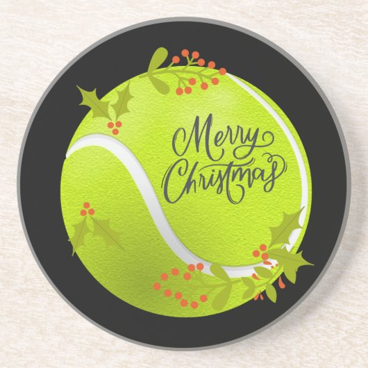 Tennis Weihnachten mit Tennisball und Santa Getränkeuntersetzer (Vorne)