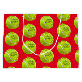 Tennis Weihnachten mit Tennisball und Santa Große Geschenktüte