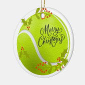 Tennis Weihnachten mit Tennisball und Santa Keramik Ornament (Links)