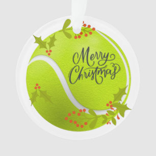 Tennis Weihnachten mit Tennisball und Santa Ornament