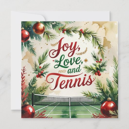 Tennis Weihnachten mit Tennisball und Schläger (Vorderseite)